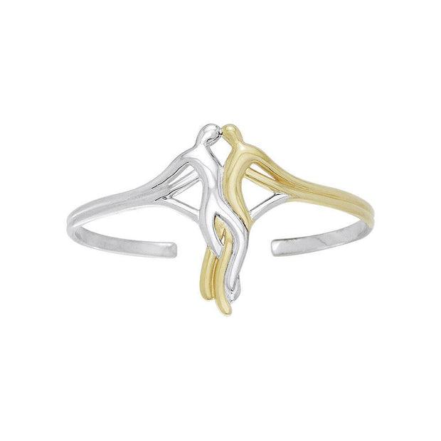 Venus and Mars Silver and Gold Accent Cuff Bangle MBA041