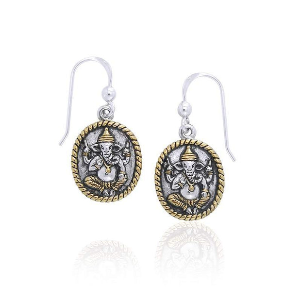 Ganesha Silver And Gold Earrings by Amy Zerner MER1116