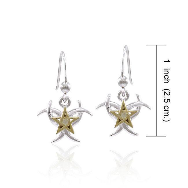 Triple Crescent Moon The Star Earrings MER1567