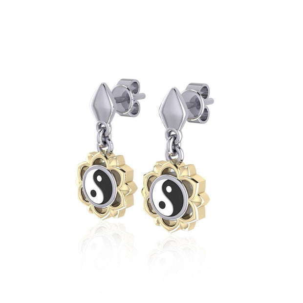Yin Yang Chakra Silver and Gold Post Earring MER1691-YY