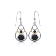 Black Magic Concentric Circles Silver & Gold Earrings MER356