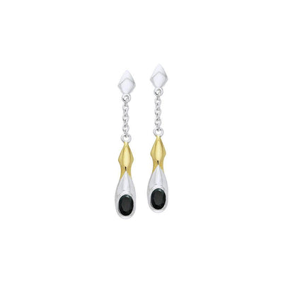 Black Magic Silver & Gold Earrings MER406
