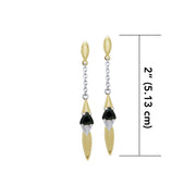 Black Magic Silver & Gold Pendant Earrings MER431