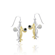 Venus and Mars with Gems Silver and Gold Earrings MER506