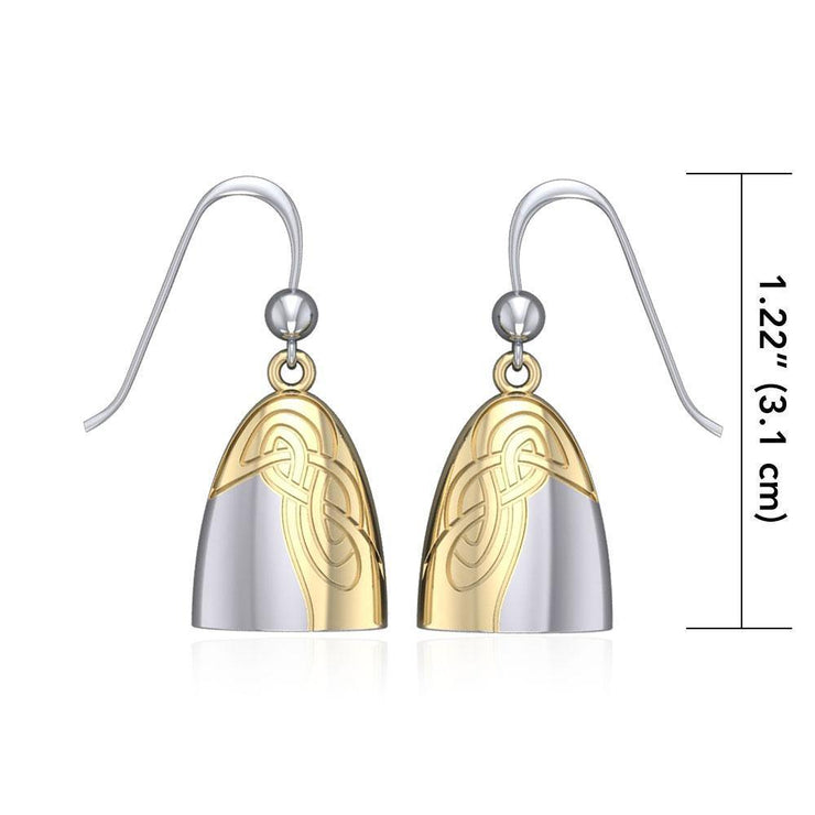 Danu Silver and Gold Celtic Knotwork Earrings MER549
