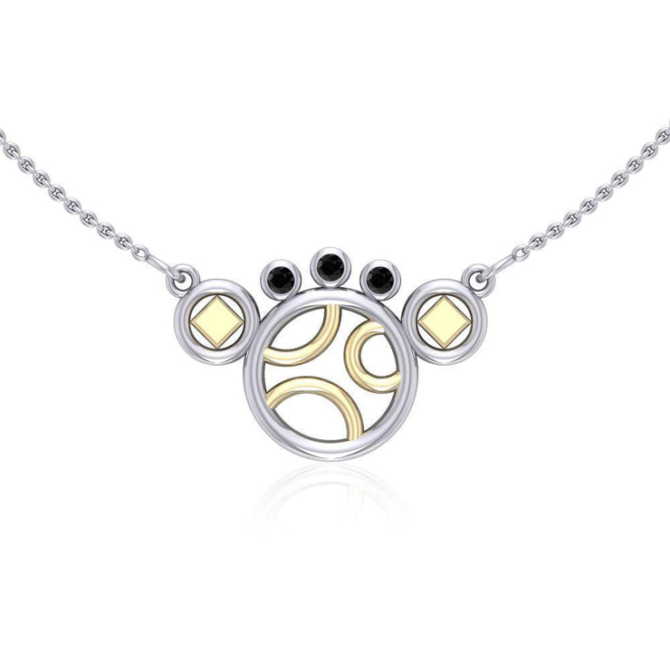 Black Magic Art Deco Silver & Gold Necklace MNC092 Necklace
