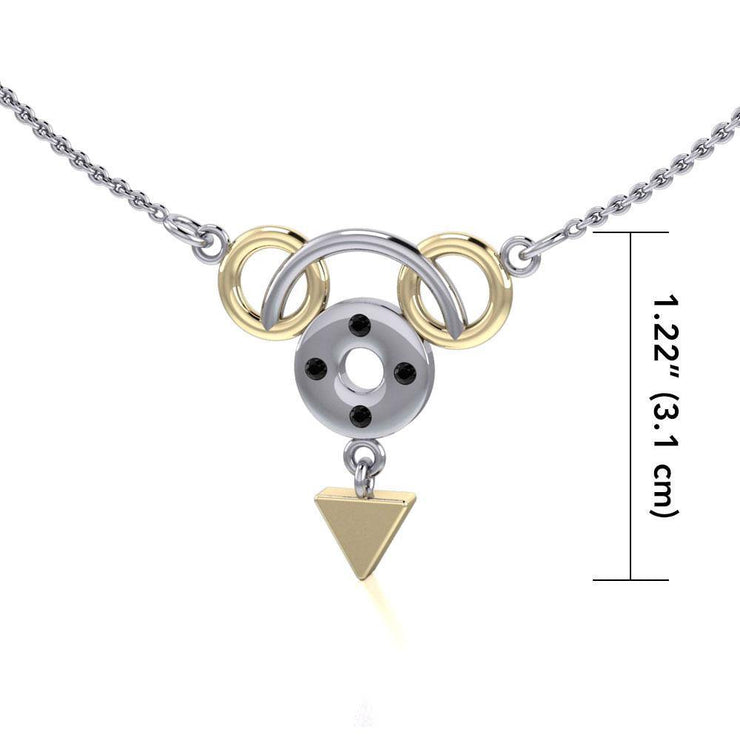 Black Magic Art Deco Silver & Gold Necklace MNC094 Necklace