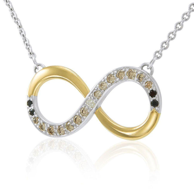 Endless worth ~ Sterling Silver Infinity Symbol Necklace Jewelry with Gold Accent and Diamond MNC171