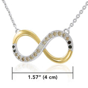 Endless worth ~ Sterling Silver Infinity Symbol Necklace Jewelry with Gold Accent and Diamond MNC171