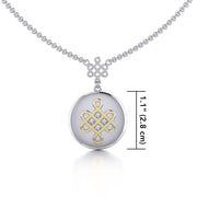 Chinese Mystic Knot Silver and Gold Necklace MNC357