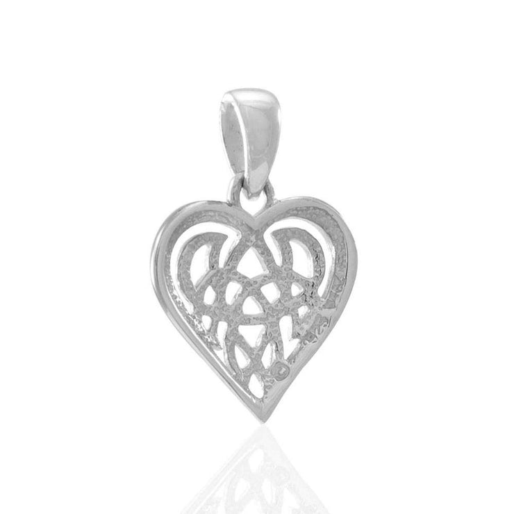 Celtic Knot Heart Silver and 18K Gold Accent Pendant MPD2332