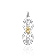 Share the love, loyalty, and friendship ~ Sterling Silver Two-toned Goddess Danu in Claddagh Pendant with 14k Gold accent MPD1198