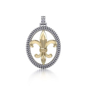 Crowned with Nobility and Spirituality ~ Sterling Silver Jewelry Fleur-de-Lis Braided Pendant MPD323