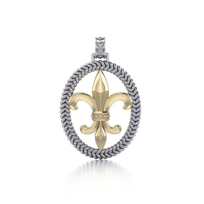 Crowned with Nobility and Spirituality ~ Sterling Silver Jewelry Fleur-de-Lis Braided Pendant MPD323 Pendant