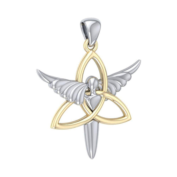 Trinity Knot Angel Silver and Gold Pendant MPD3268