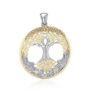 Behold the Magnificent Tree of Life ~ 14k Gold accent and Sterling Silver Jewelry Pendant MPD3544