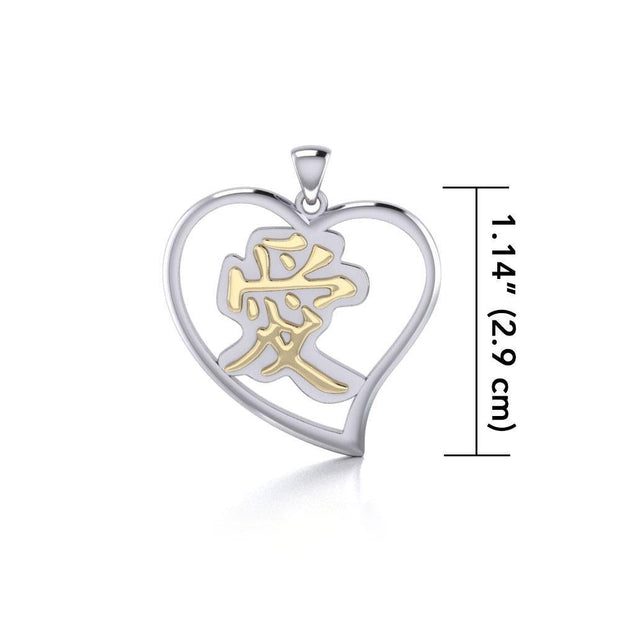 Love Feng Shui Heart Silver and Gold Pendant MPD3782
