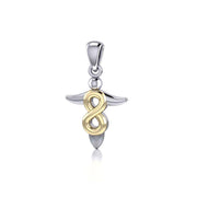 Limitless guidance ~ Sterling Silver Infinity Angel Pendant Jewelry with 14k Gold Accent MPD3868