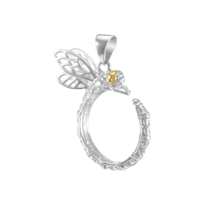 Sterling Silver and Gold Dragonfly Pendant MPD4854