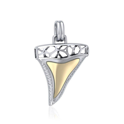 Window to Universe Shark Tooth Silver and Gold Pendant MPD5047 Pendant
