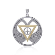 Peace of Feminine Power Silver and Gold Accent Pendant MPD5133
