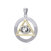 Eye of The Pyramid Silver and Gold Pendant MPD5297