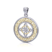 Celtic Knotwork Sterling Silver Pendant Jewelry with Gold accent MPD728