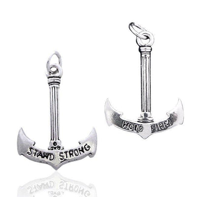 Stand Strong and Hold Firm Anchor Silver Charm TC1113 Charm
