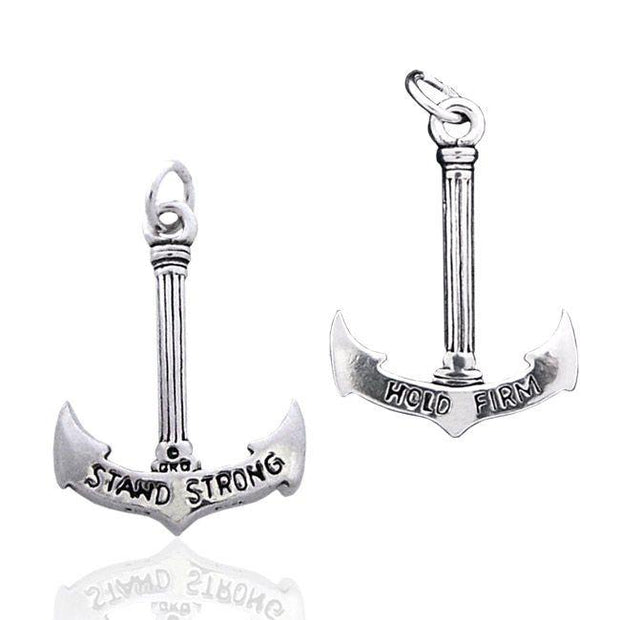 Stand Strong and Hold Firm Anchor Silver Charm TC1113