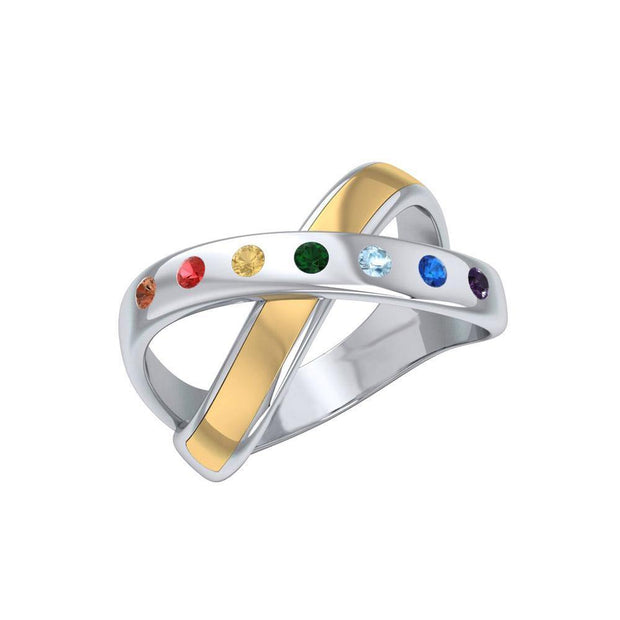 Start your journey towards healing ~ Ring with 14k gold vermeil and set gemstones MRI490