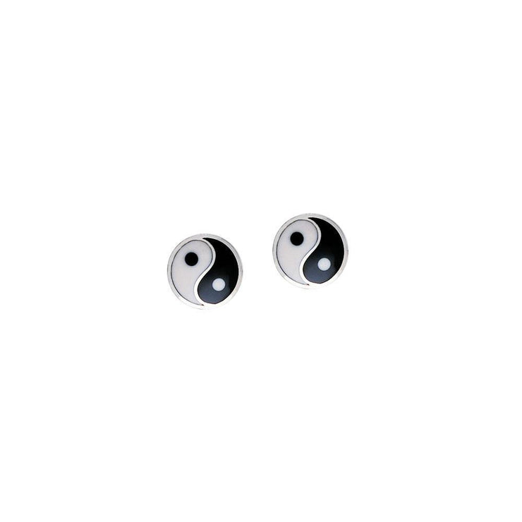 Yin Yang Silver Post Earrings NE016