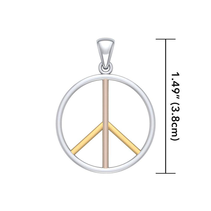 Peace Symbol Three Tone Pendant OJP027