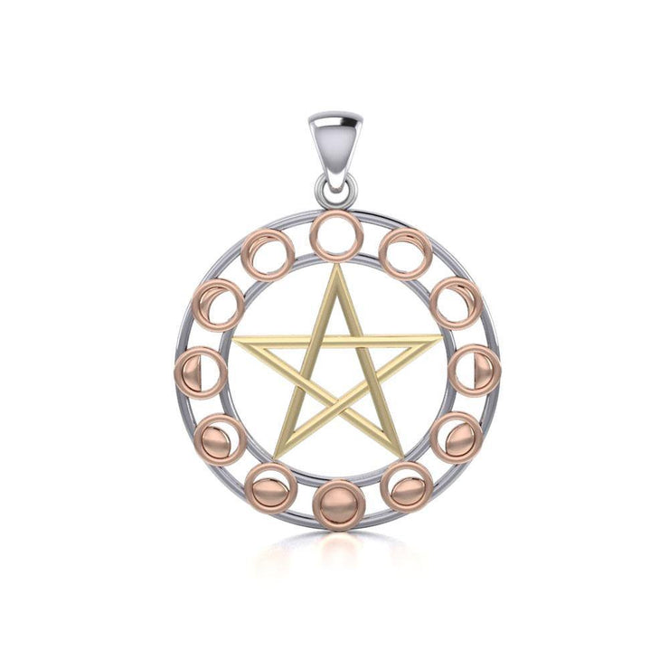 Phases of the Moon Three Tone Pendant OTP1038
