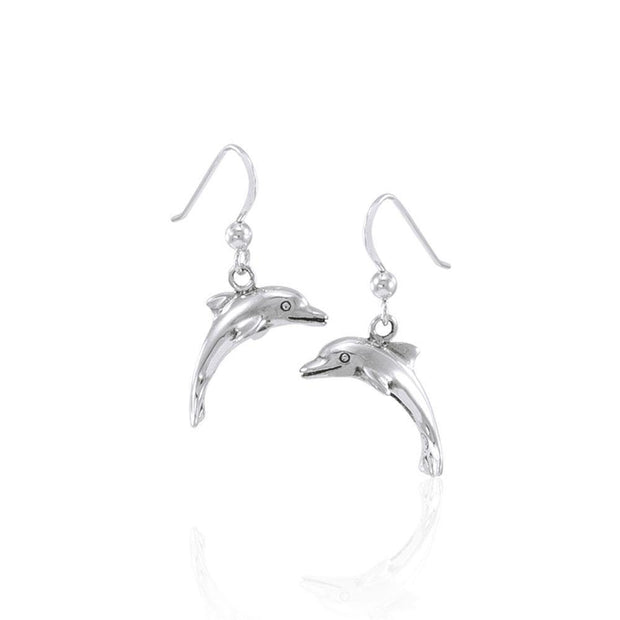 Jumping Dolphins Sterling Silver Earrings SE039