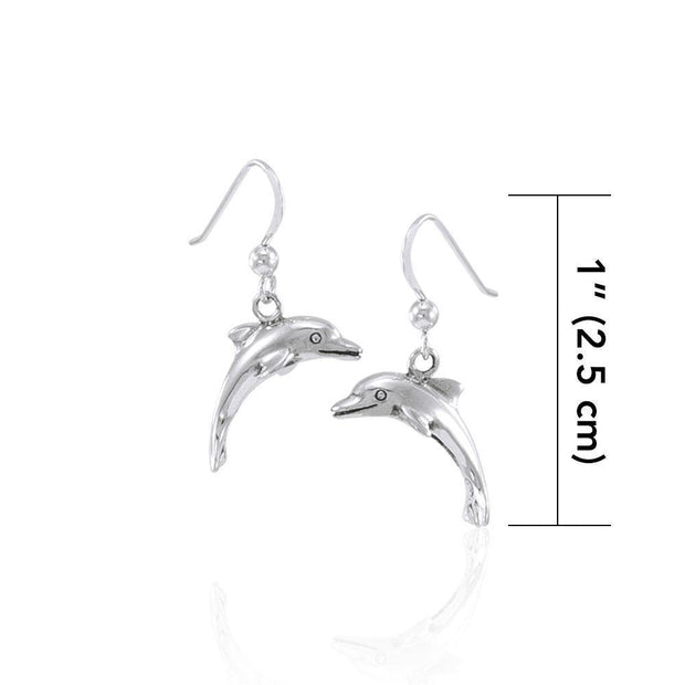 Jumping Dolphins Sterling Silver Earrings SE039