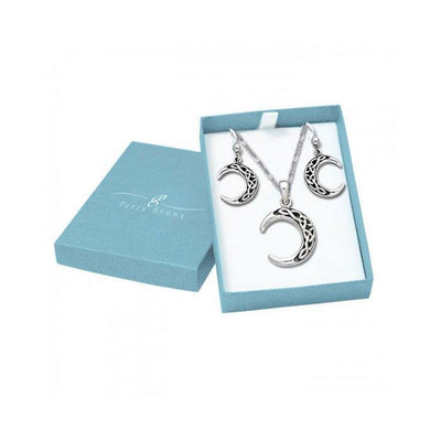 A Glimpse of a New Beginning ~ Crescent Moon Sterling Silver Jewelry SET010