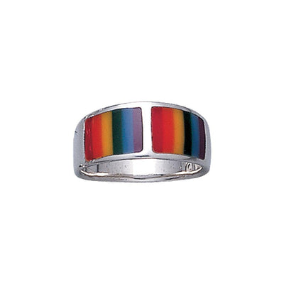 Rainbow Band Silver Ring SM015