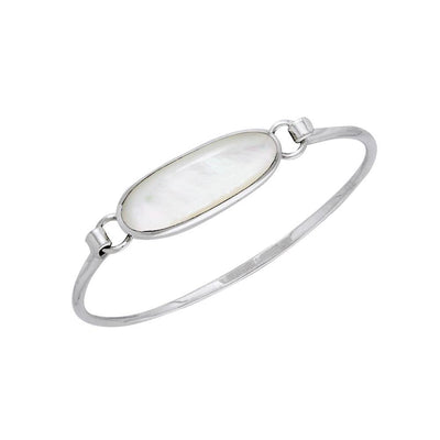 Oval Cabochon Silver Bracelet TBA059