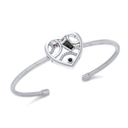 Fantastic Heart Silver Cuff Bracelet TBA137