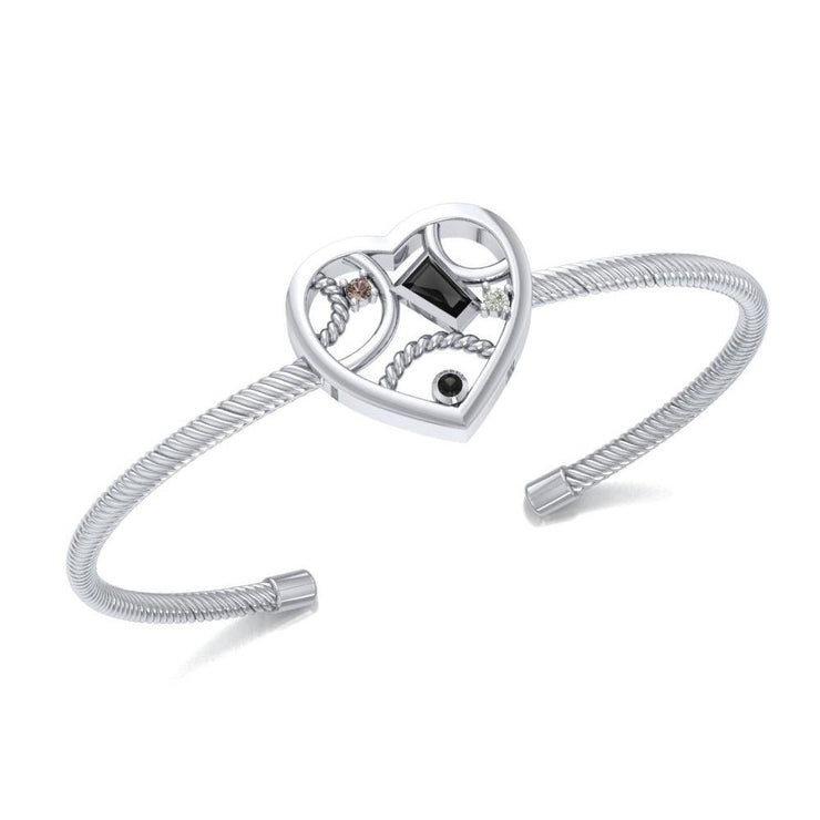 Fantastic Heart Silver Cuff Bracelet TBA137