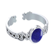 Celtic Knot Spiral Cuff Bracelet with Natural Lapis TBA186
