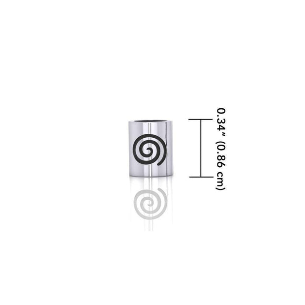 Cylinder with Spiral Silver Bead TBD017