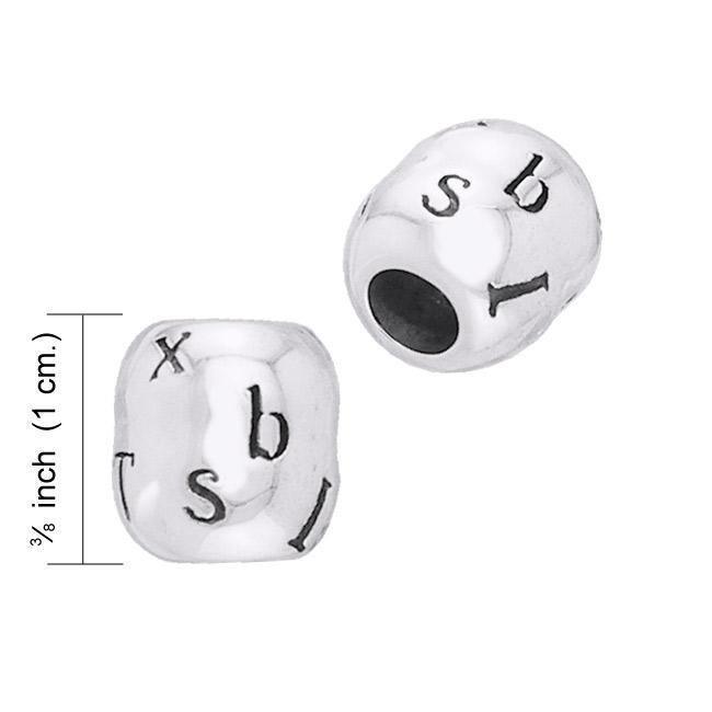 Round Letter Silver Beads TBD020