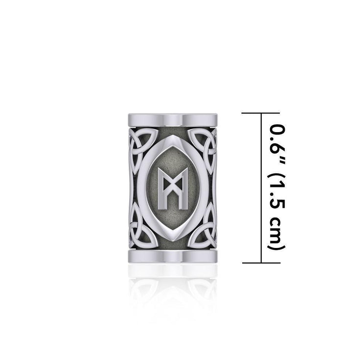 Manifestation Rune Symbol Silver Bead TBD358