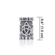 Triquetra with Rune Symbol Silver Bead TBD359