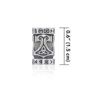 Thor Hammer with Rune Symbol Silver Bead TBD361