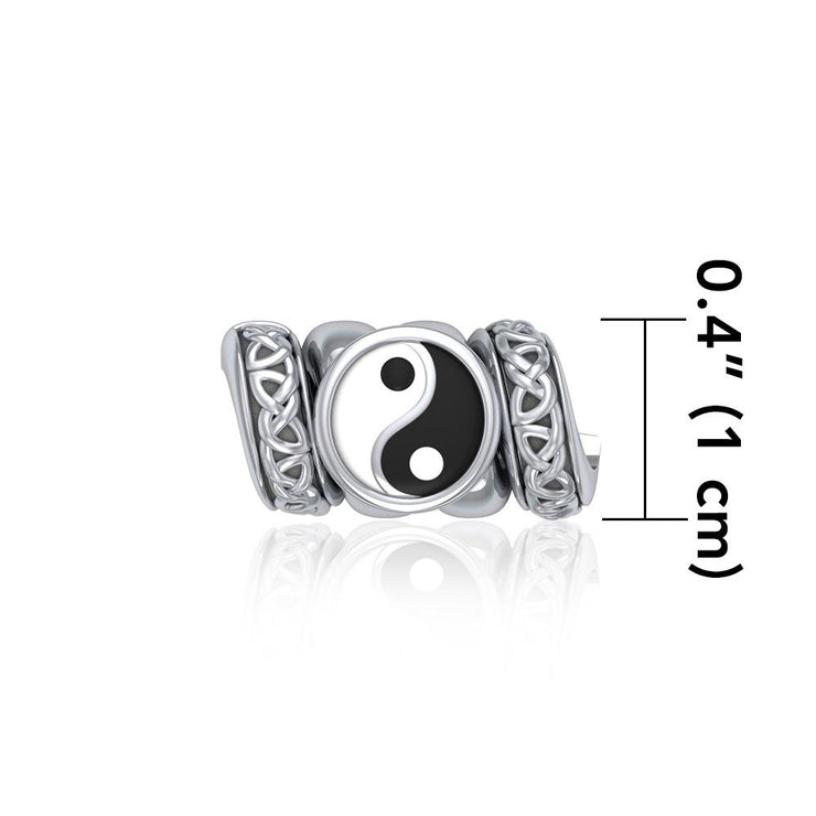 Yin Yang Symbol with Celtic Accented Silver Bead TBD365