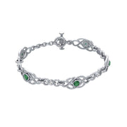 Let it flow endlessly ~ Sterling Silver Celtic Knotwork Bracelet Jewelry with Gemstone TBG097