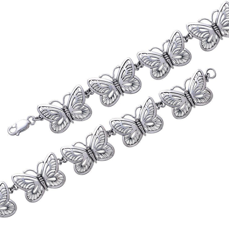 Channeling the butterfly spirit ~ Sterling Silver Jewelry Link Bracelet TBG220