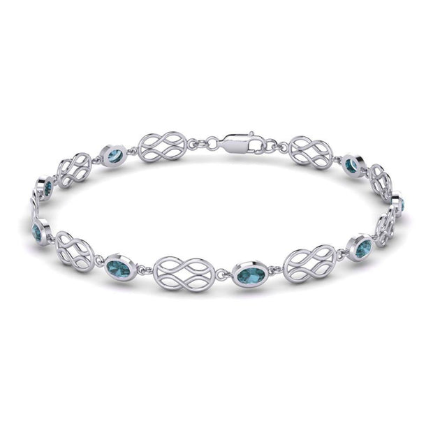 A lifetime Celtic Knotwork inspiration ~ Sterling Silver Bracelet Jewelry with Gemstone TBG311